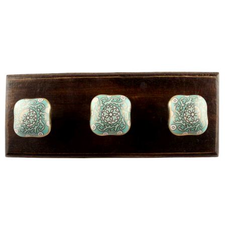 Sage Green Square Ceramic Wooden Hook